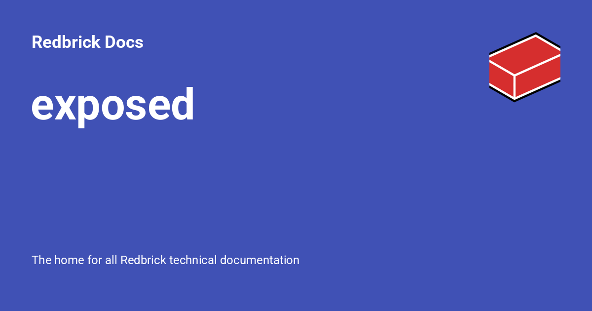 Services Exposed to the Internet - Redbrick Docs